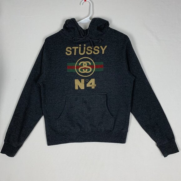Stussy No 4 Charcoal Women's Hoodie Small - Picture 1 of 12